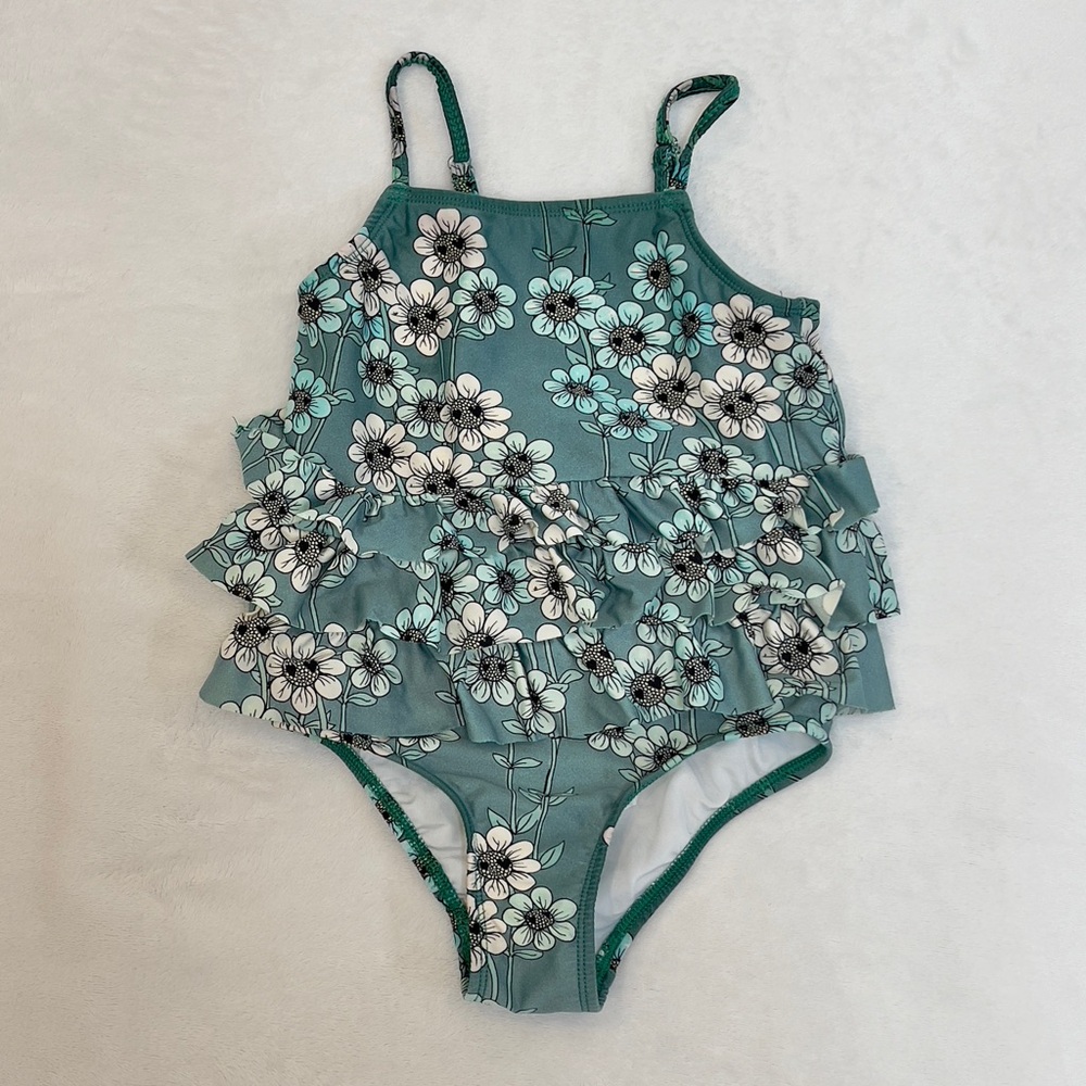 Mini Rodini Floral Ruffle Swimsuit